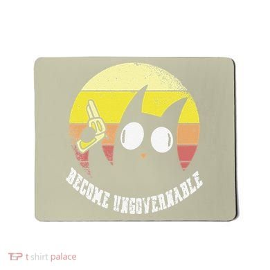 Funny Retro Black Cat Become Ungovernable Mousepad