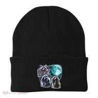 Funny Raccoon Boxer Trash Money We Gettin Rich Beanie thumb 0