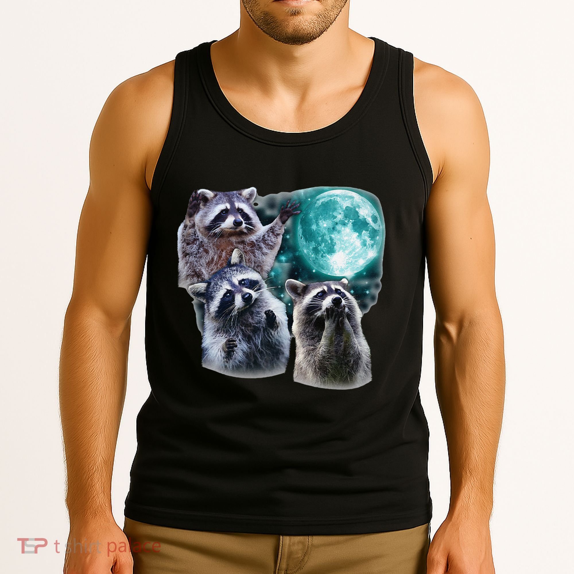 Funny Raccoon Boxer Trash Money We Gettin Rich Tank Top