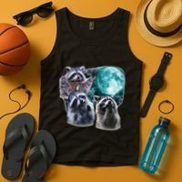Funny Raccoon Boxer Trash Money We Gettin Rich Tank Top thumb 4