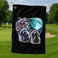 Funny Raccoon Boxer Trash Money We Gettin Rich Golf Towel thumb 1