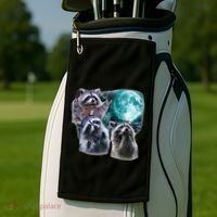Funny Raccoon Boxer Trash Money We Gettin Rich Golf Towel thumb 2