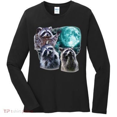 Funny Raccoon Boxer Trash Money We Gettin Rich Women's Long Sleeve Shirt