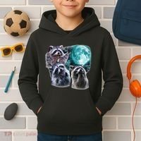Funny Raccoon Boxer Trash Money We Gettin Rich Kids Hoodie thumb 2