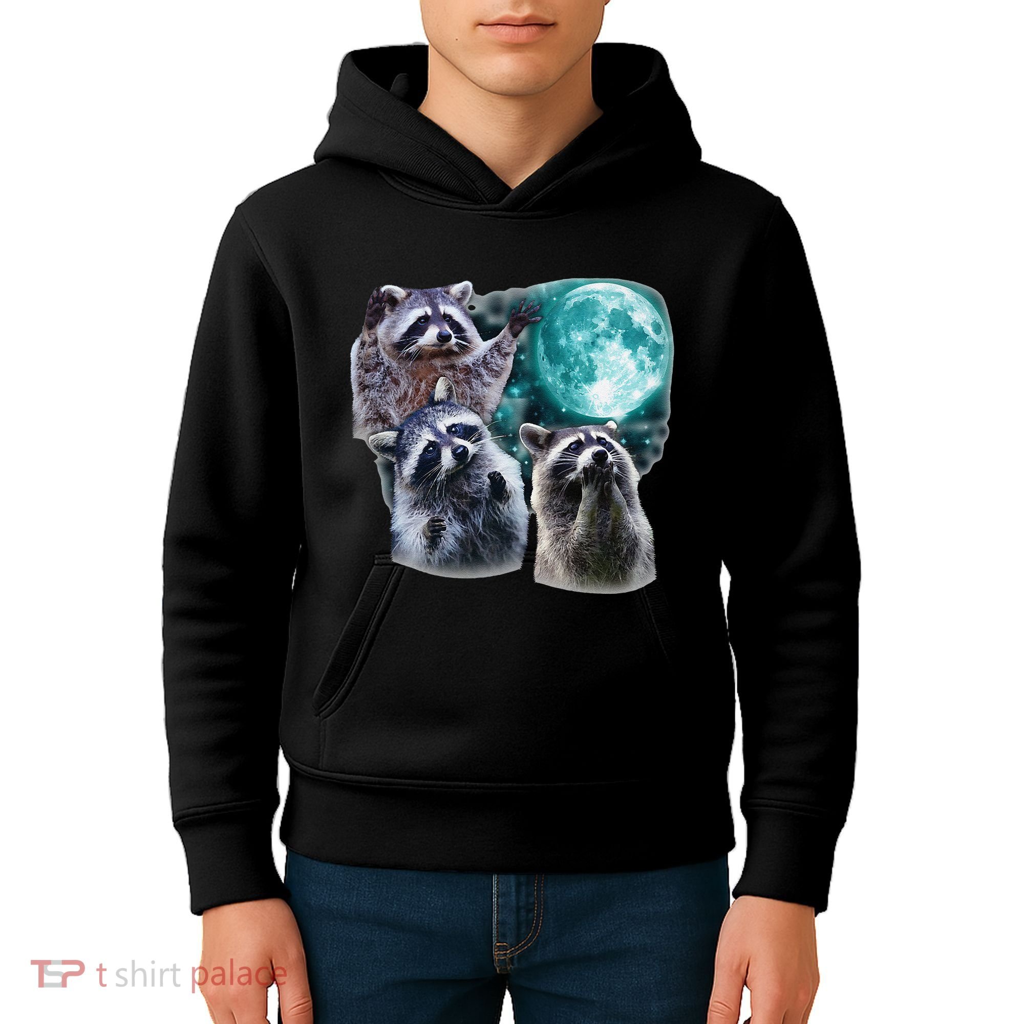 Funny Raccoon Boxer Trash Money We Gettin Rich Kids Hoodie