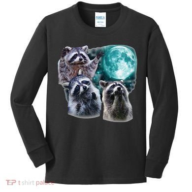 Funny Raccoon Boxer Trash Money We Gettin Rich Kids Long Sleeve Shirt