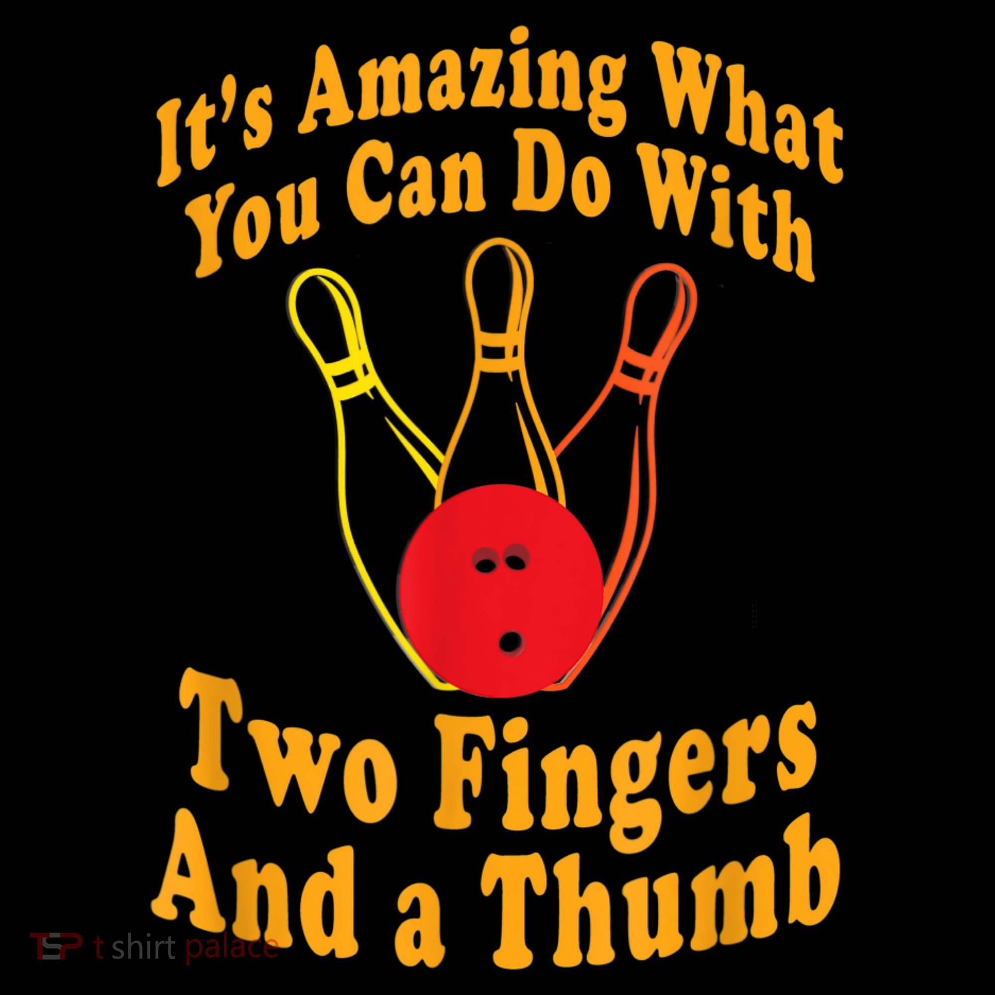 Funny Retro Bowling Ball Two Fingers And A Thumb Women's Hoodie
