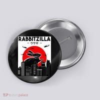 Funny Rabbit Bunny Rabbit RabbitZilla Button thumb 0
