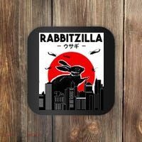 Funny Rabbit Bunny Rabbit RabbitZilla Coaster thumb 0