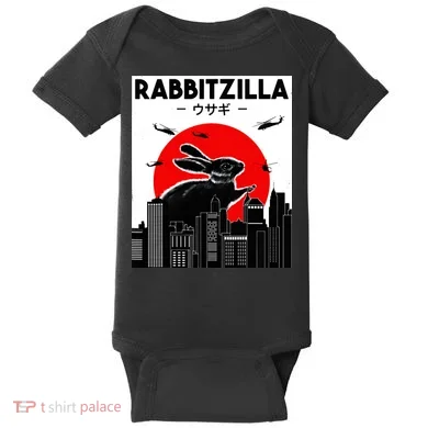 Funny Rabbit Bunny Rabbit RabbitZilla Baby Bodysuit