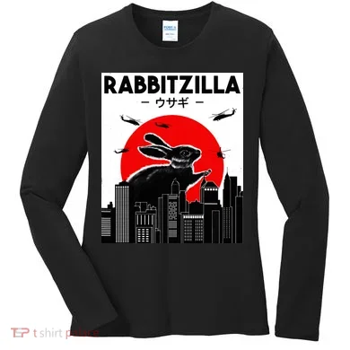 Funny Rabbit Bunny Rabbit RabbitZilla Women's Long Sleeve Shirt