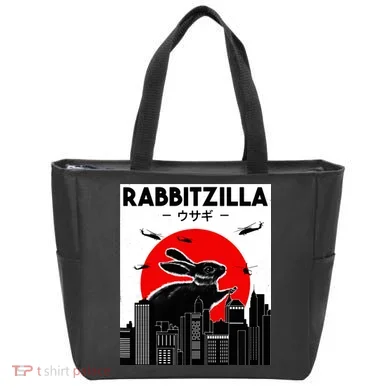 Funny Rabbit Bunny Rabbit RabbitZilla Tote Bag