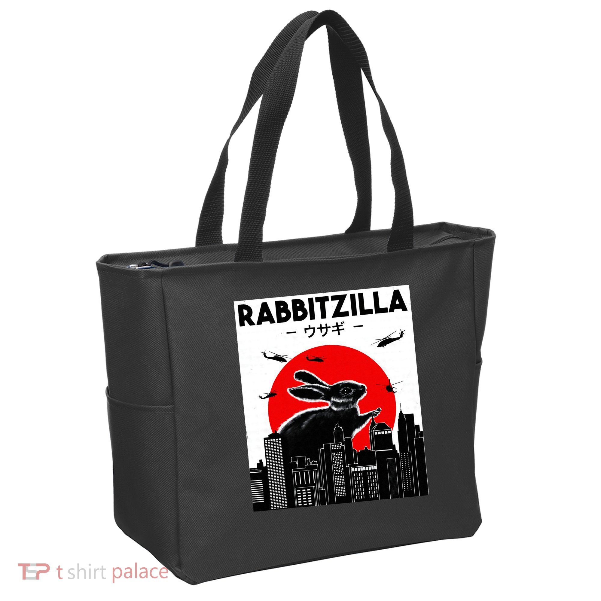 Funny Rabbit Bunny Rabbit RabbitZilla Tote Bag