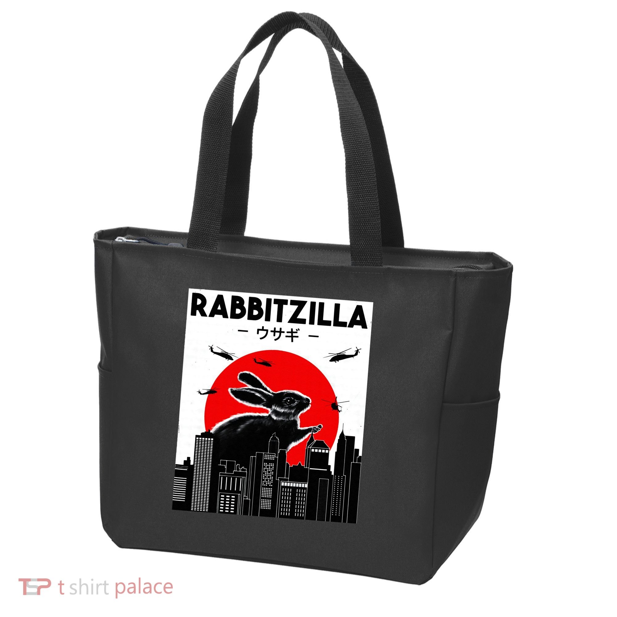Funny Rabbit Bunny Rabbit RabbitZilla Tote Bag