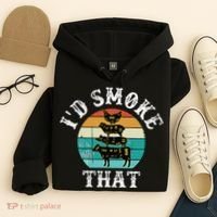 Funny Retro BBQ Party Smoker Chef Dad Gift  I'd Smoke That Hoodie thumb 4