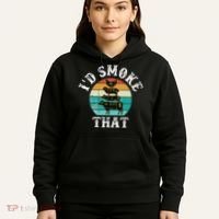 Funny Retro BBQ Party Smoker Chef Dad Gift  I'd Smoke That Hoodie thumb 5