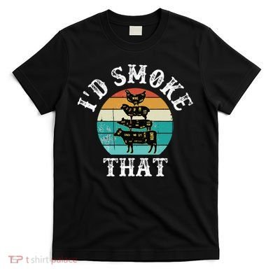 Funny Retro BBQ Party Smoker Chef Dad Gift  I'd Smoke That T-Shirt