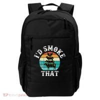 Funny Retro BBQ Party Smoker Chef Dad Gift  I'd Smoke That Backpack thumb 0