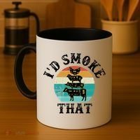 Funny Retro BBQ Party Smoker Chef Dad Gift  I'd Smoke That Coffee Mug thumb 4