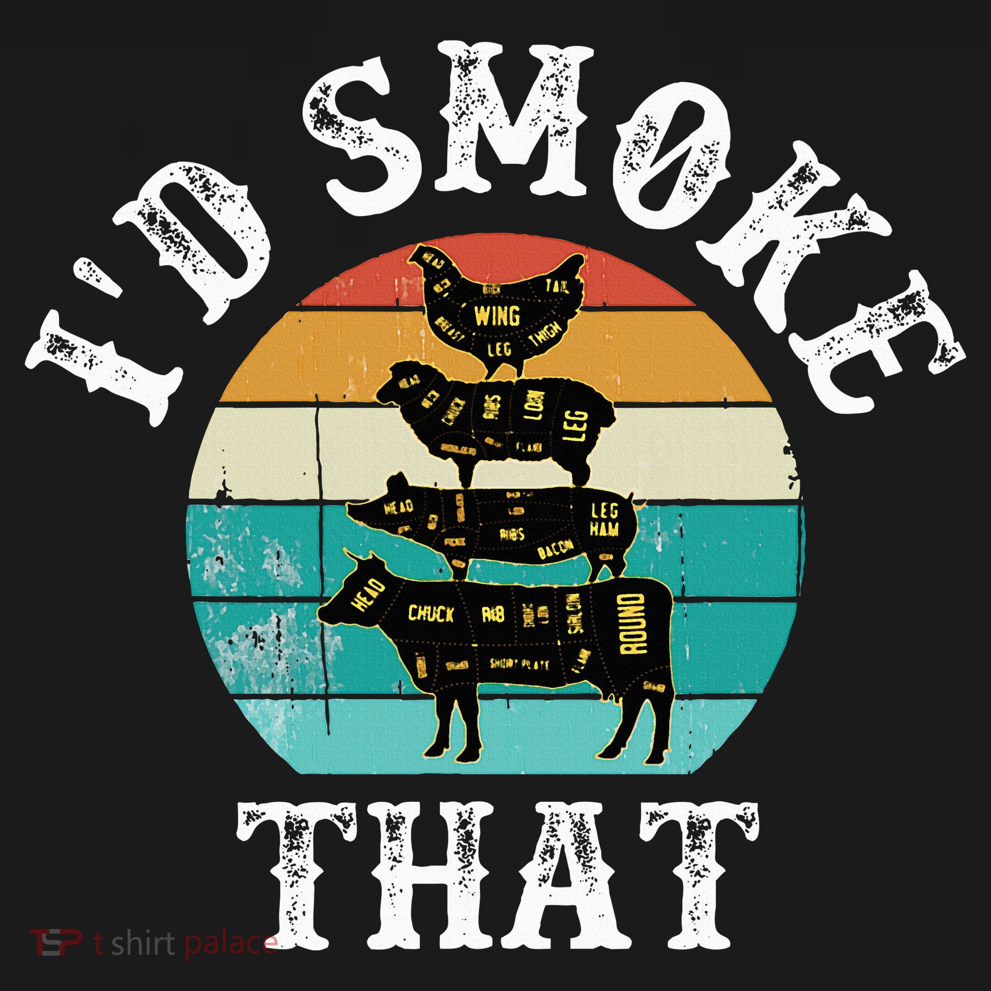 Funny Retro BBQ Party Smoker Chef Dad Gift  I'd Smoke That Women's Hoodie