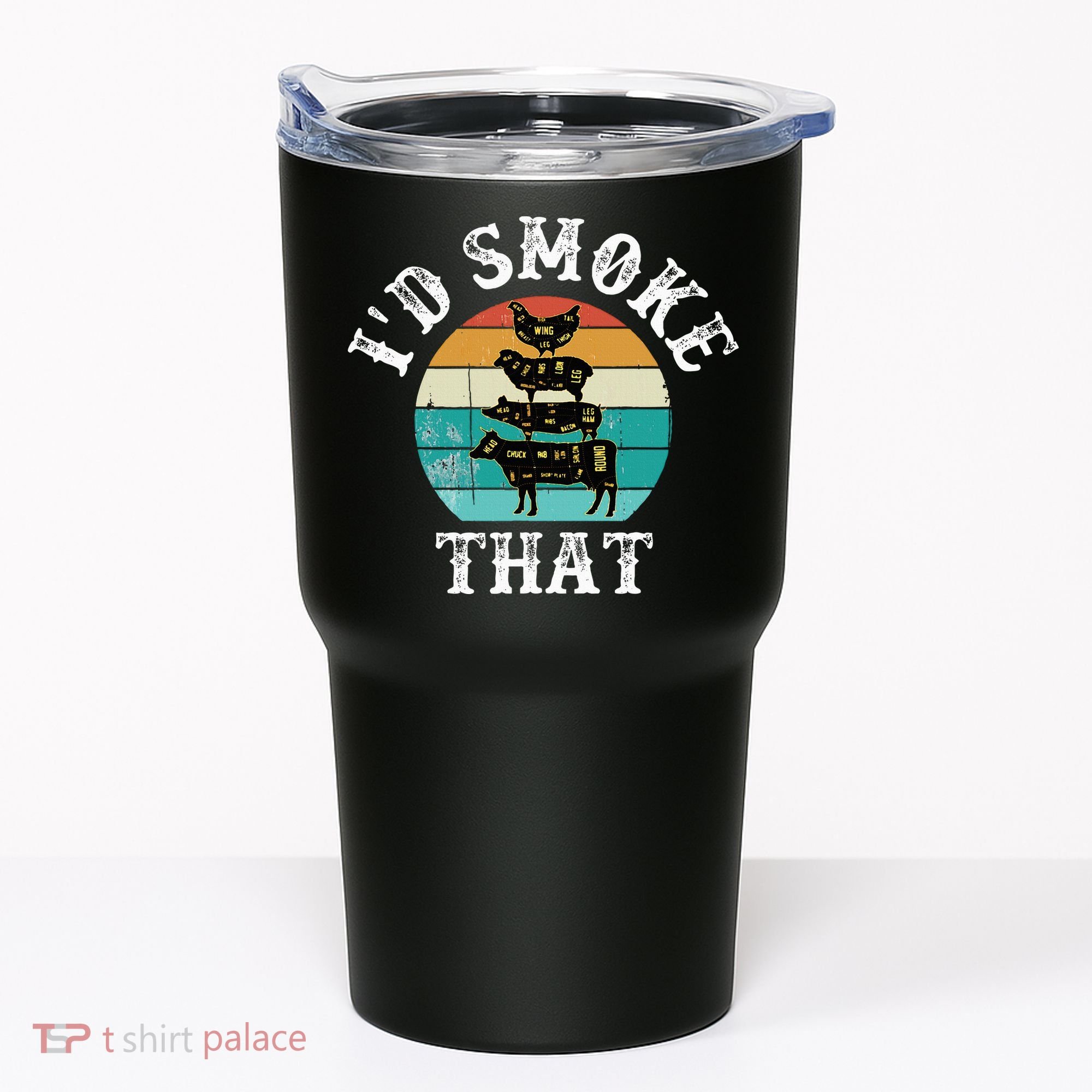 Funny Retro BBQ Party Smoker Chef Dad Gift  I'd Smoke That Tumbler