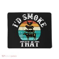 Funny Retro BBQ Party Smoker Chef Dad Gift  I'd Smoke That Mousepad thumb 0