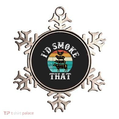 Funny Retro BBQ Party Smoker Chef Dad Gift  I'd Smoke That Ornament