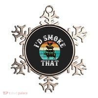 Funny Retro BBQ Party Smoker Chef Dad Gift  I'd Smoke That Ornament thumb 0