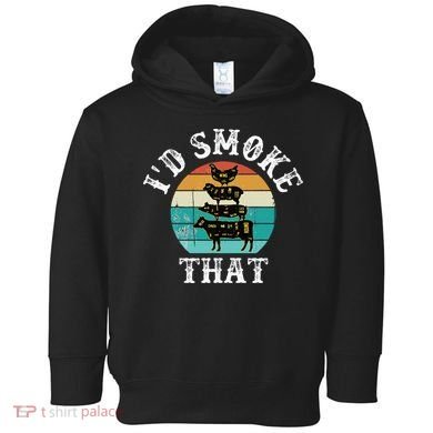 Funny Retro BBQ Party Smoker Chef Dad Gift  I'd Smoke That Toddler Hoodie