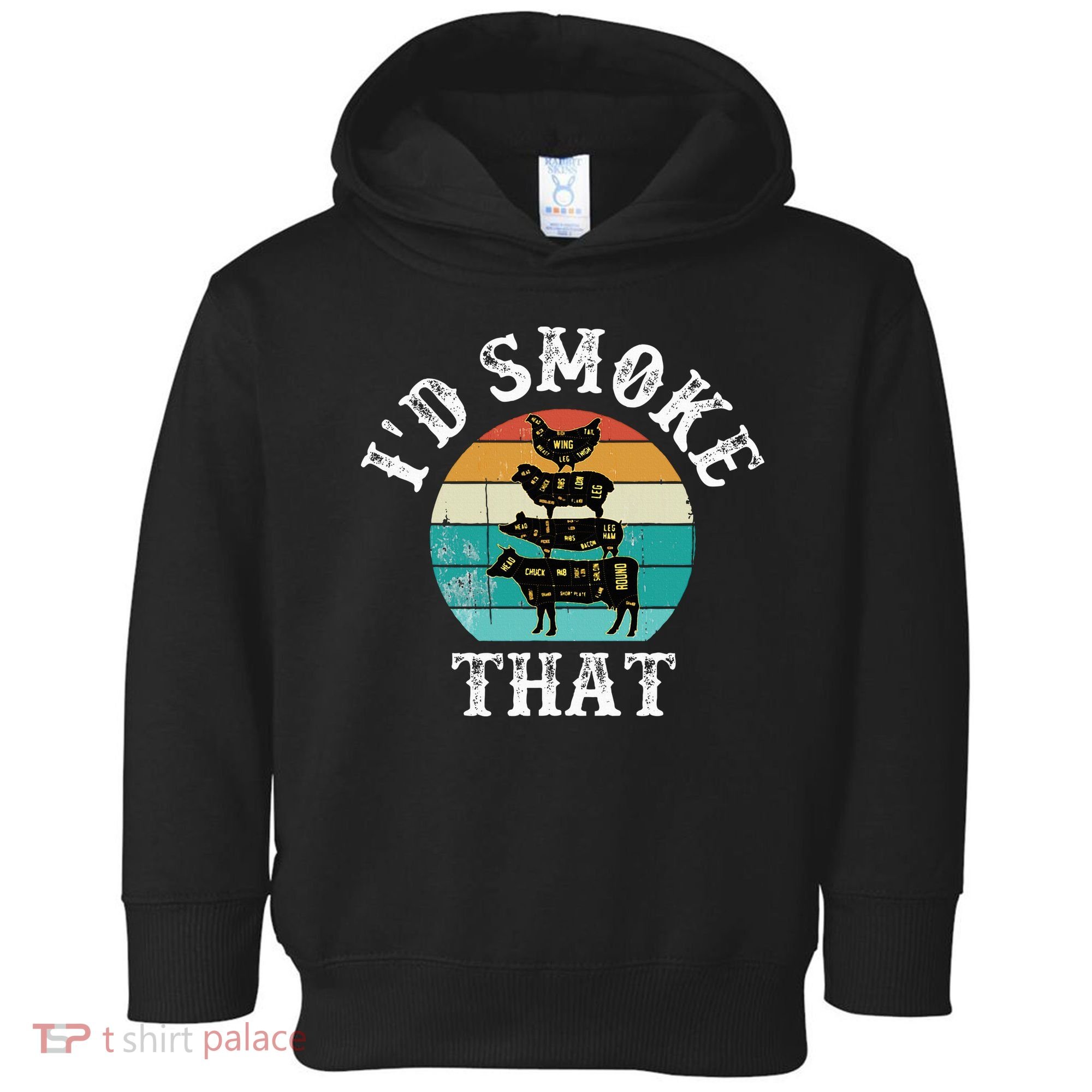 Funny Retro BBQ Party Smoker Chef Dad Gift  I'd Smoke That Toddler Hoodie