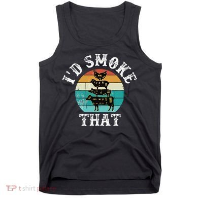 Funny Retro BBQ Party Smoker Chef Dad Gift  I'd Smoke That Tank Top