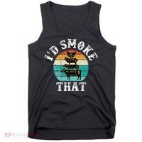 Funny Retro BBQ Party Smoker Chef Dad Gift  I'd Smoke That Tank Top thumb 0