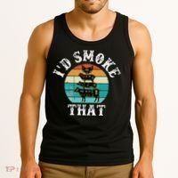 Funny Retro BBQ Party Smoker Chef Dad Gift  I'd Smoke That Tank Top thumb 3