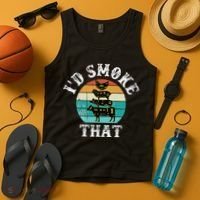 Funny Retro BBQ Party Smoker Chef Dad Gift  I'd Smoke That Tank Top thumb 4