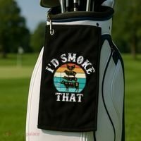 Funny Retro BBQ Party Smoker Chef Dad Gift  I'd Smoke That Golf Towel thumb 2