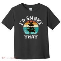 Funny Retro BBQ Party Smoker Chef Dad Gift  I'd Smoke That Toddler T-Shirt thumb 0