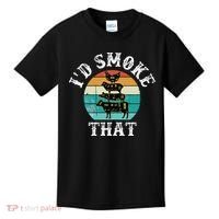 Funny Retro BBQ Party Smoker Chef Dad Gift  I'd Smoke That Kids T-Shirt thumb 0