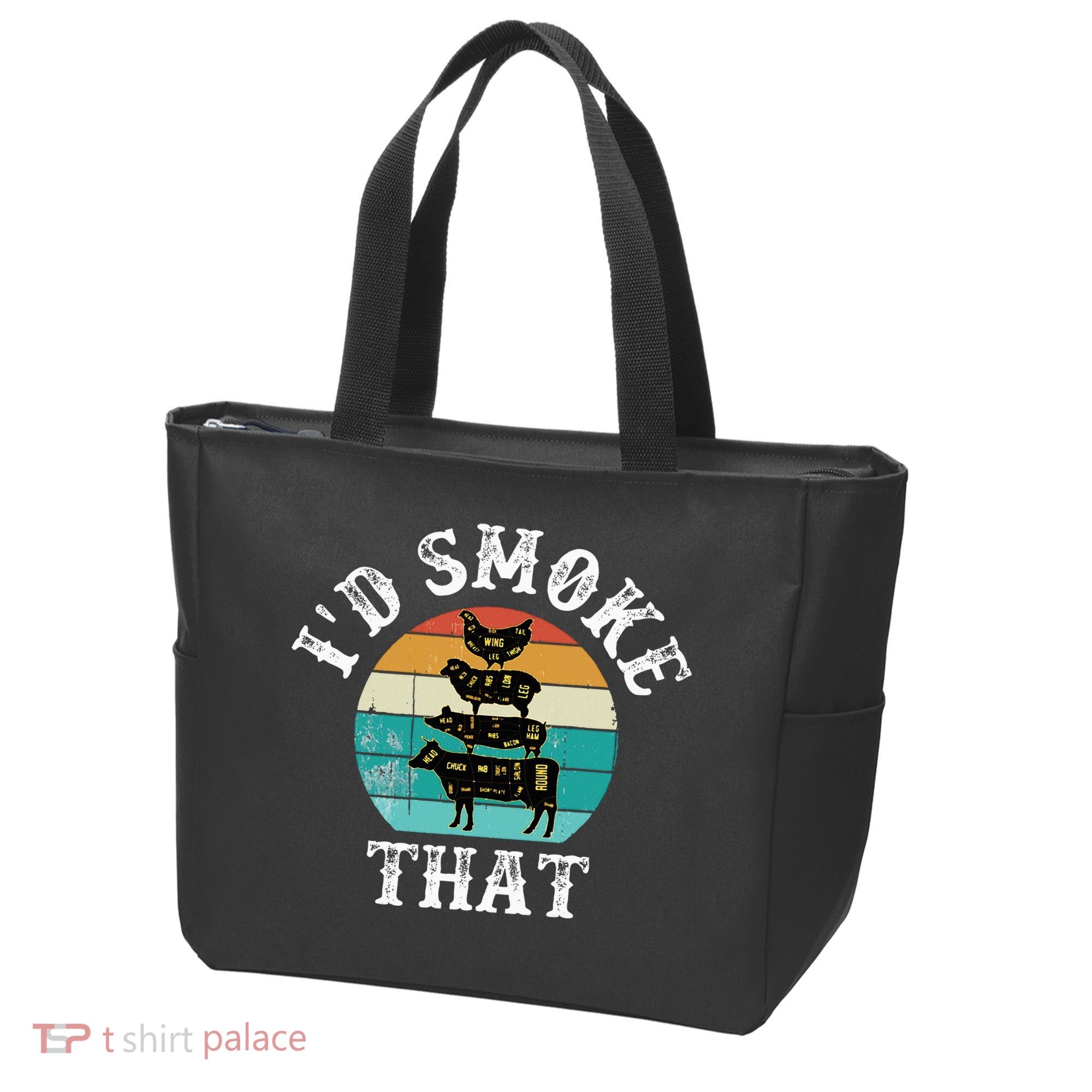 Funny Retro BBQ Party Smoker Chef Dad Gift  I'd Smoke That Tote Bag