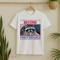 Funny Raccoon Become Ungovernable T-Shirt thumb 2