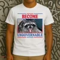 Funny Raccoon Become Ungovernable T-Shirt thumb 3