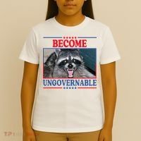 Funny Raccoon Become Ungovernable T-Shirt thumb 4