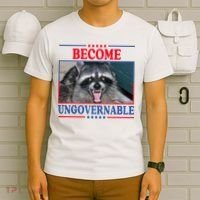 Funny Raccoon Become Ungovernable T-Shirt thumb 6