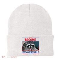 Funny Raccoon Become Ungovernable Beanie thumb 0