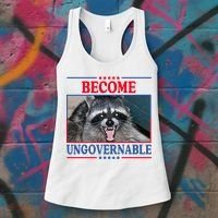 Funny Raccoon Become Ungovernable Women's Tank Top thumb 3