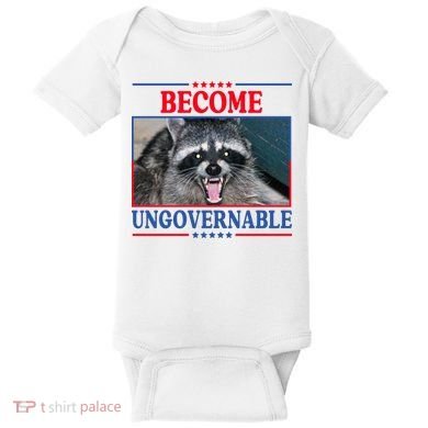 Funny Raccoon Become Ungovernable Baby Bodysuit