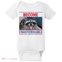 Funny Raccoon Become Ungovernable Baby Bodysuit thumb 0