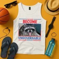 Funny Raccoon Become Ungovernable Tank Top thumb 4
