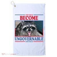 Funny Raccoon Become Ungovernable Golf Towel thumb 0