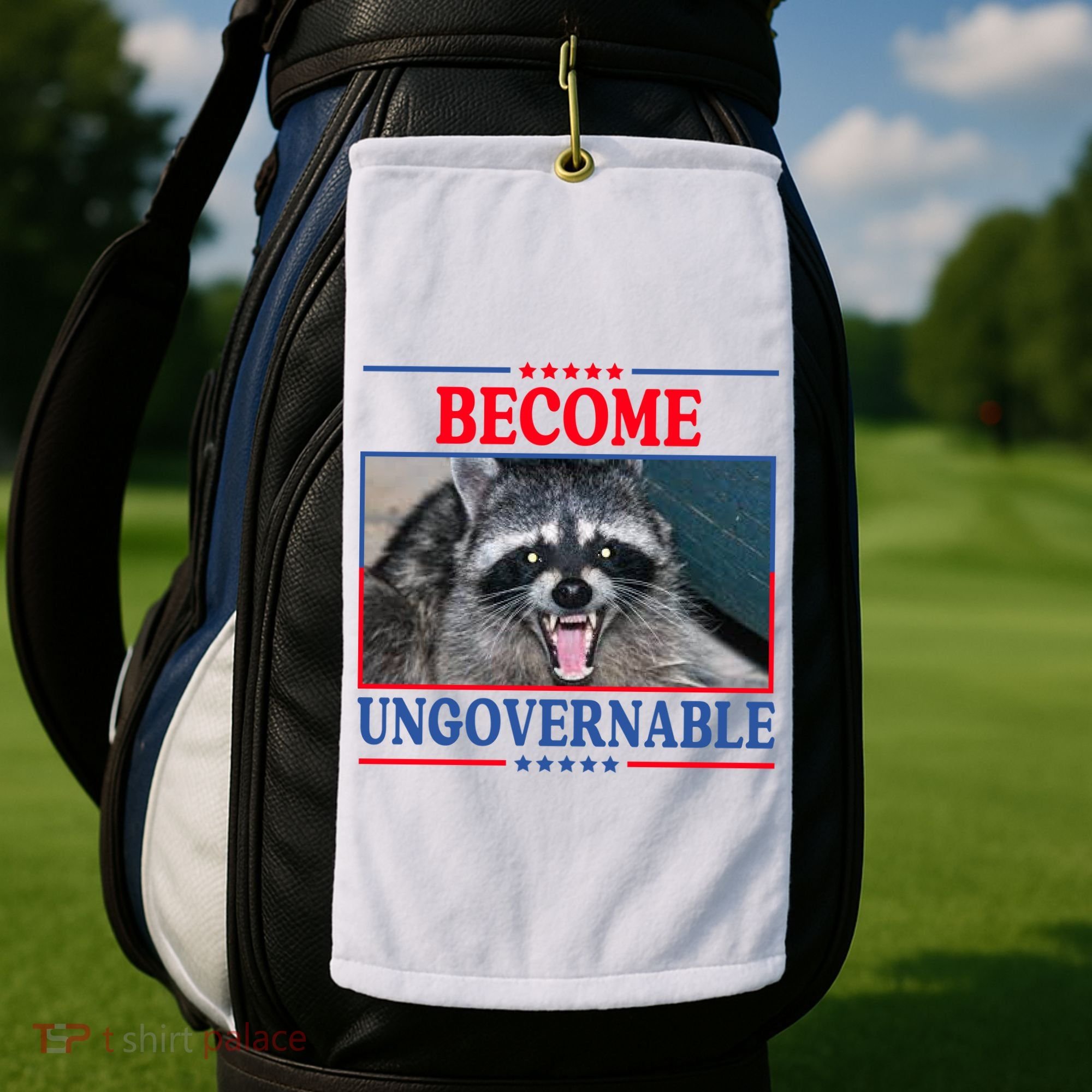 Funny Raccoon Become Ungovernable Golf Towel