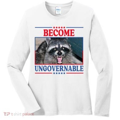 Funny Raccoon Become Ungovernable Women's Long Sleeve Shirt